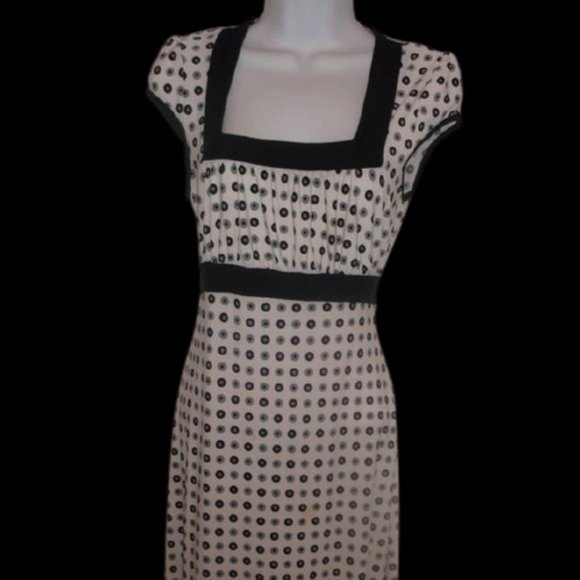 Vintage Inspired White & Black Polka Dot Dress Small - Picture 1 of 1